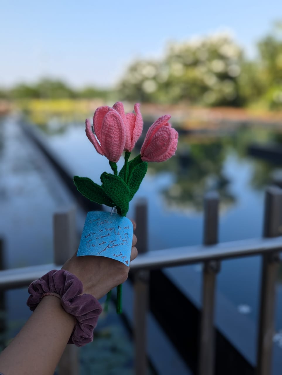 Baby Pink Crochet Tulip Bouquet – Handmade Gift