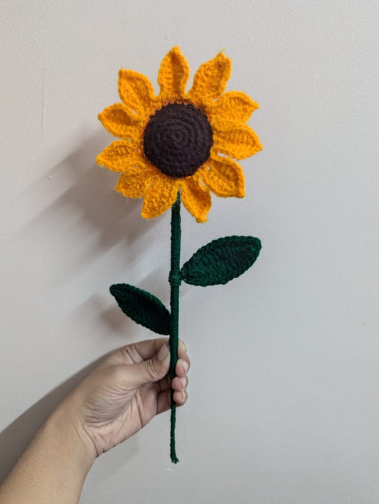 Handmade Crochet Sunflower – Sunshine Stem