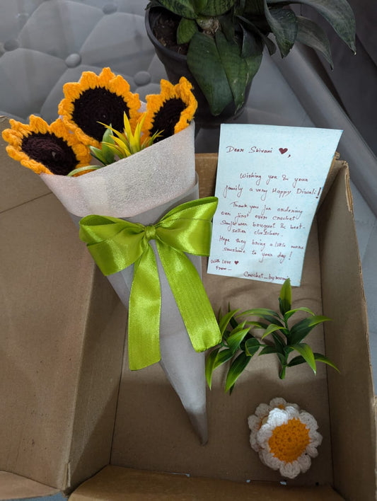 Handmade Crochet Sunflower – Sunshine Stem