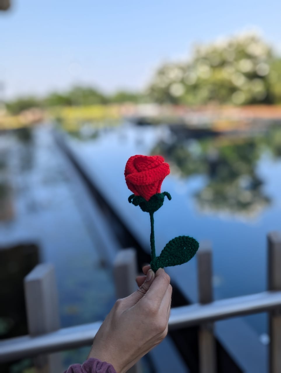 Handmade Crochet Red Rose – Eternal Bloom for Gifting & Home Dècor